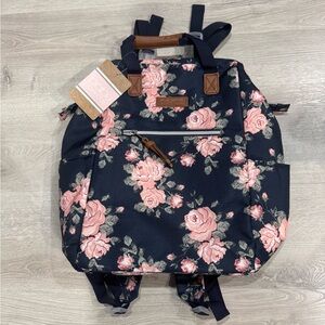 NWT Baby Essentials | Frame Diaper Bag Backpack + Changing Pad | Floral Design
